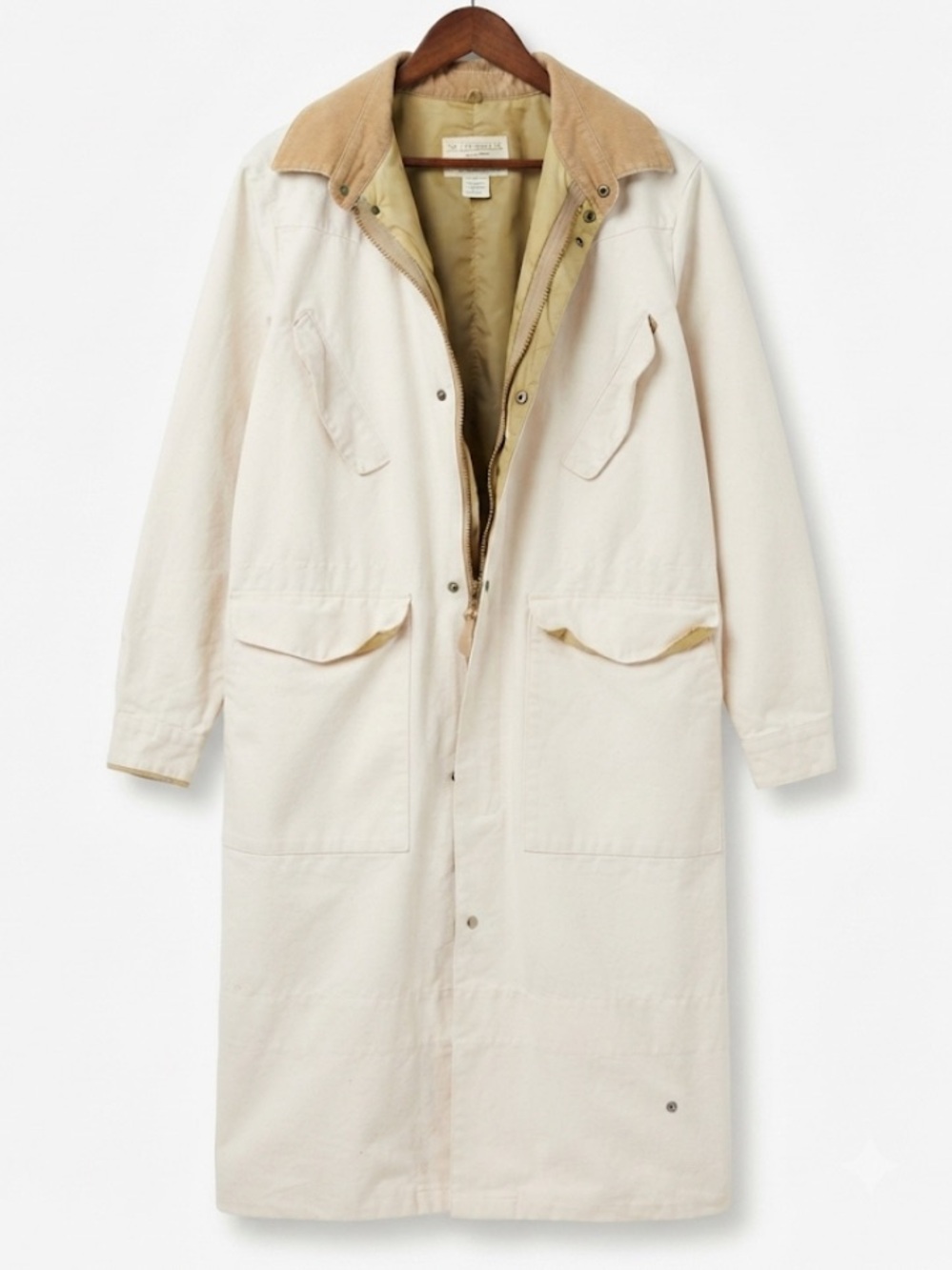 Vintage J. Peterman Co. Horseman Duster Stockman Coat Hunting Chore Barn Canvas